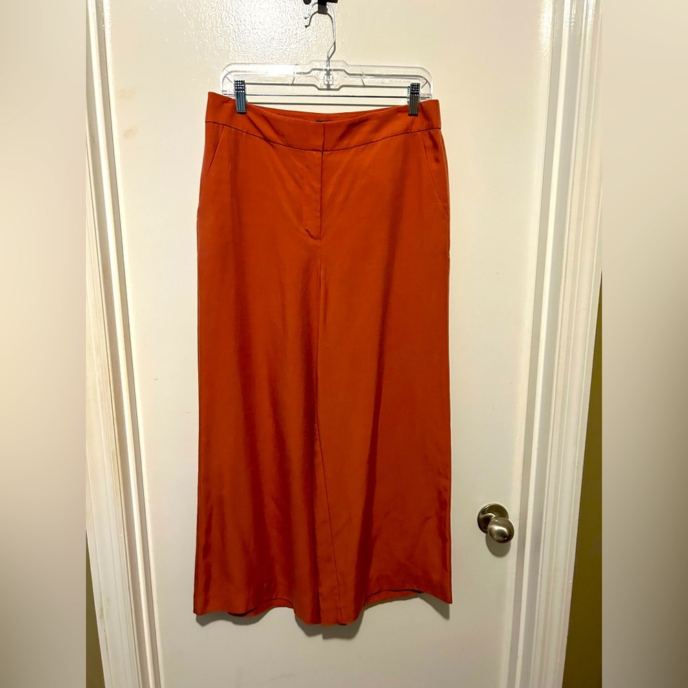 Loft orange wide leg dress pants NWT